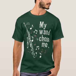 Mijn toverstaf koos mij Fluitspeler Fluitist March T-shirt