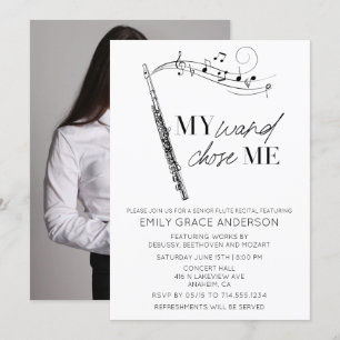 Mijn toverstaf koos mij Quote Foto Fluitrecital Kaart