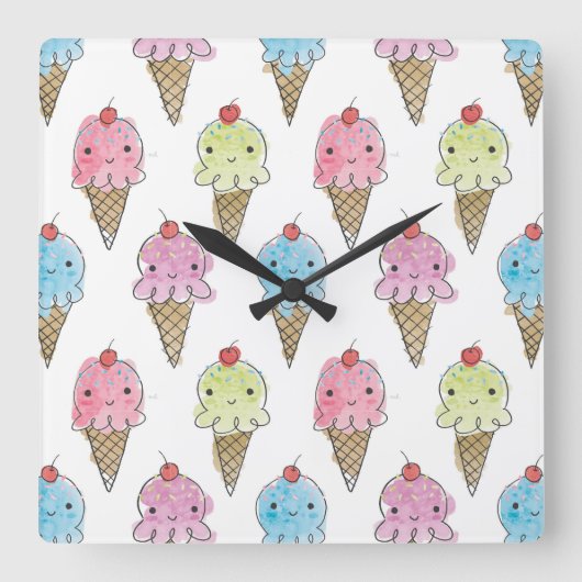 Mijn Treat - Ice Cream Vierkante Klok (Voorkant)
