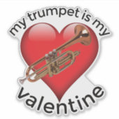 Mijn trompet is mijn Valentijn Sticker (Voorkant)