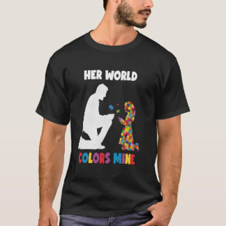 Mijn trots vader dochter autistische kinderen auti t-shirt