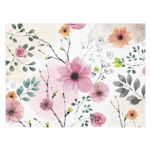 Mijn tuinbloemen (waterverf techniek) tafelkleed (Voorkant (Horizontaal))