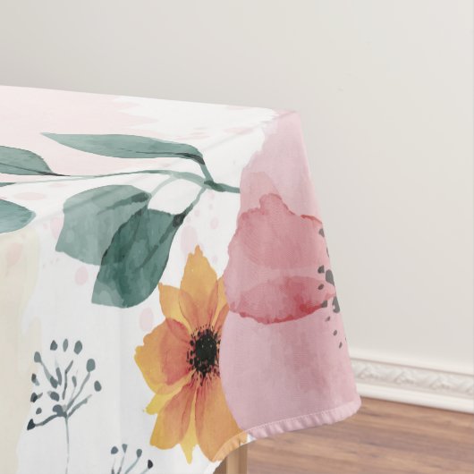 Mijn tuinbloemen (waterverf techniek) tafelkleed (Voorbeeld)