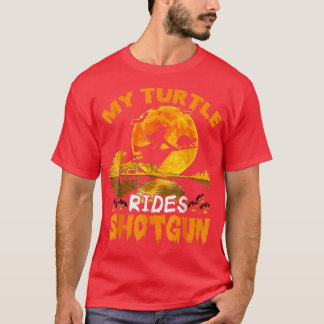 Mijn Turtle Rides Shot Witch Fly Broomstick Bat Ha T-shirt