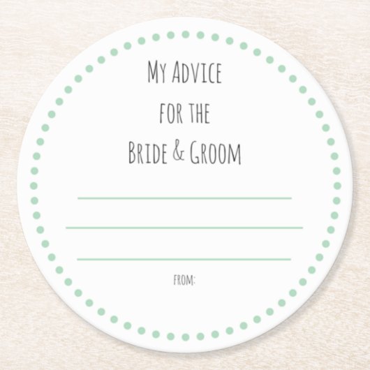 mijn "twee cent" ronde kartonnen onderzetter (Voorkant)