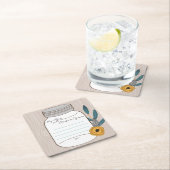 mijn "twee cent" vierkante kartonnen onderzetter (Insitu)