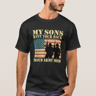 Mijn twee zonen hebben je rug trots leger mam mili t-shirt