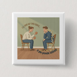 Mijn Tweecentstuk Knop Vierkante Button 5,1 Cm