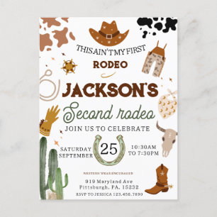 Mijn tweede Rodeo verjaardag Wild West Briefkaart
