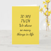 MIJN TWEELINGBROER/BESTE VRIEND VERJAARDAG KAART (Gele Bloem)