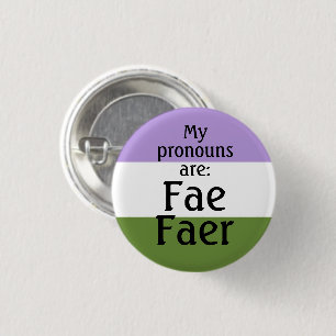 Mijn uitspraken zijn: Fae Faer - gender queer vlag Ronde Button 3,2 Cm