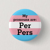 Mijn uitspraken zijn: Per Pers - Transvlag Button (Voorkant)