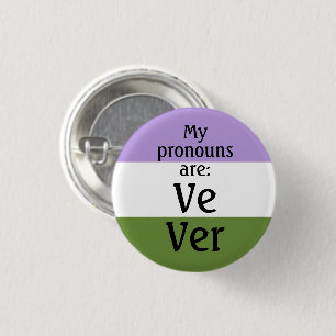 Mijn uitspraken zijn: Ve Ver - gender queer vlag Ronde Button 3,2 Cm