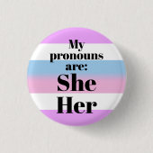Mijn uitspraken zijn: Zij/haar - grootste vlag Ronde Button 3,2 Cm (Voorkant)