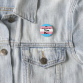 Mijn uitspraken zijn: Zij haar - Transportvlag Ronde Button 3,2 Cm (In situ)