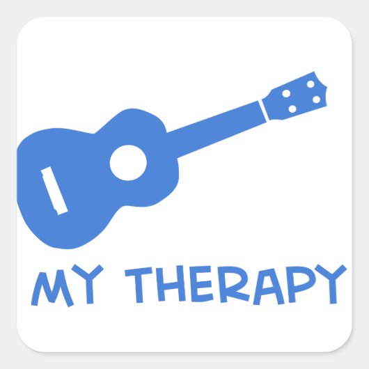 Mijn ukelele therapie vierkante sticker (Voorkant)