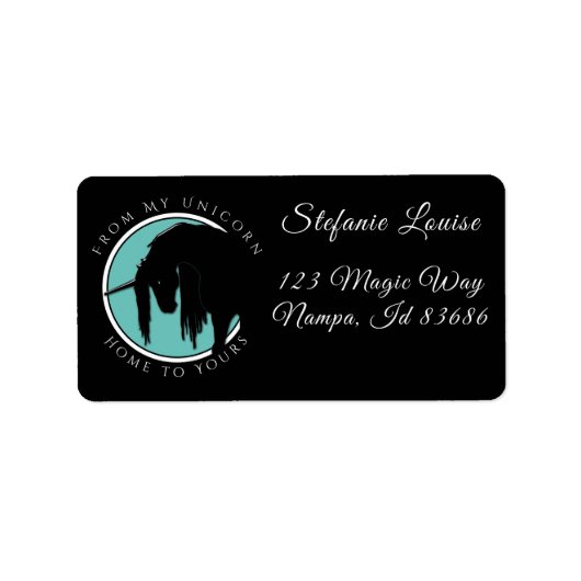 Mijn Unicorn (Blauwgroen) Etiket (Voorkant)
