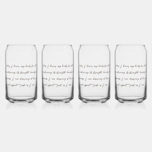 Mijn unieke schoonheid omarmen blikvorm glas