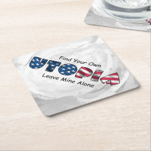 Mijn Utopia Vierkante Kartonnen Onderzetter