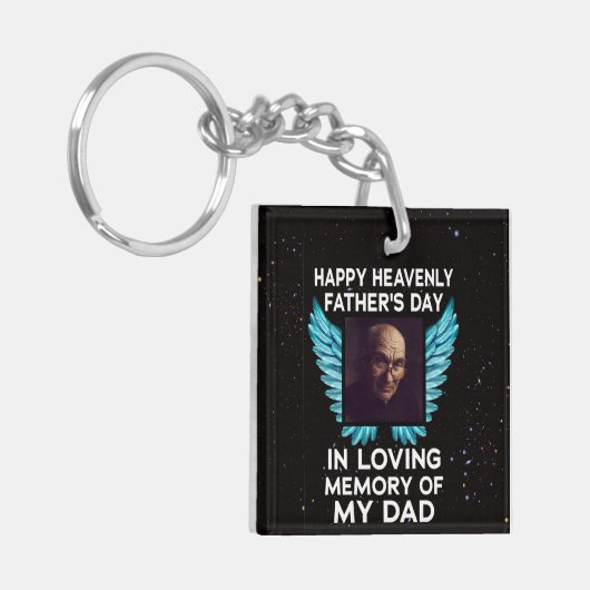 Mijn vader Happy Heavenly Fathers Day, Custom Afbe Sleutelhanger (Voorkant Links)