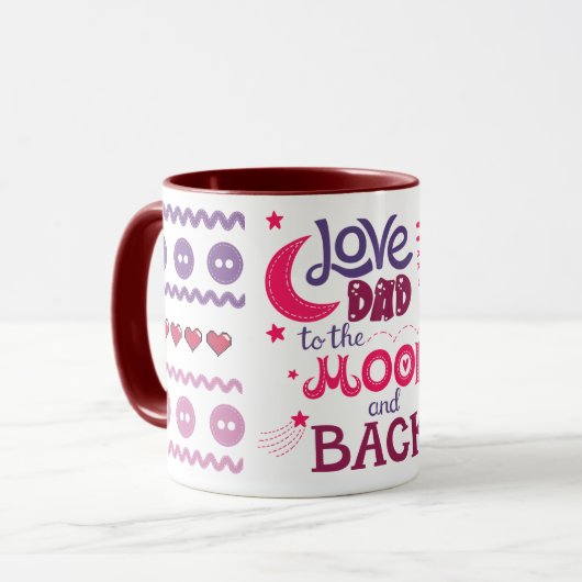 Mijn vader houdt van de Mok Moon en Back Coffee (Voorkant links)