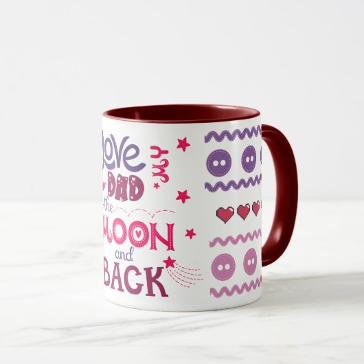 Mijn vader houdt van de Mok Moon en Back Coffee (Voorkant rechts)