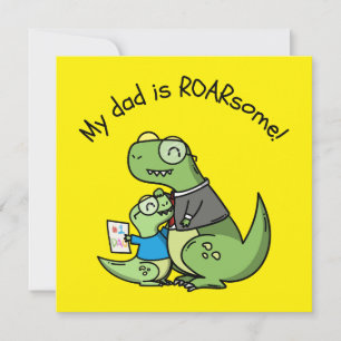 Mijn vader is BRULLend! – Vaderdag Dinosauruskaart Feestdagenkaart
