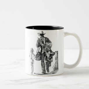 Mijn vader is een Cowboy Tweekleurige Koffiemok