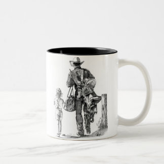 Mijn vader is een Cowboy Tweekleurige Koffiemok