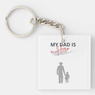 Mijn vader is een held Minimalistisch Vaderdag o Sleutelhanger
