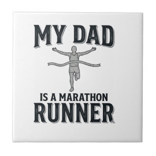 Mijn vader is een marathonloper vintage shirt ontw tegeltje