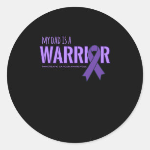 Mijn vader is een Warrior Pancreatic Cancer Awaren Ronde Sticker