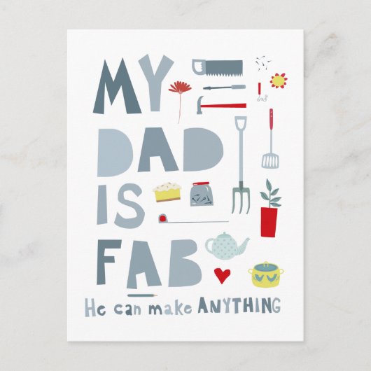 Mijn vader is Fab Briefkaart (Voorkant)