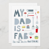 Mijn vader is Fab Greetings Kaart (Voorkant / Achterkant)