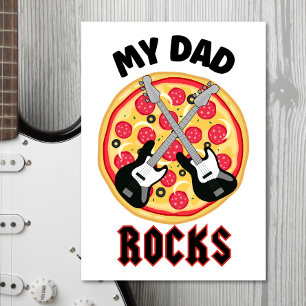 Mijn vader is geweldig grappige pizza Vaderdag gra Feestdagen Kaart