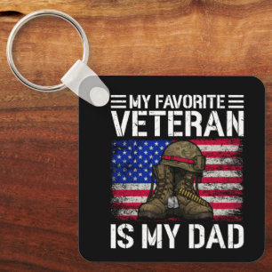 Mijn vader is mijn favoriete veteraan militair vad sleutelhanger