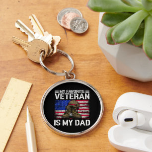Mijn vader is mijn favoriete veteraan militair vad sleutelhanger