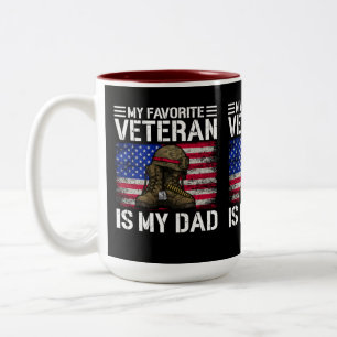 Mijn vader is mijn favoriete veteraan militair vad tweekleurige koffiemok