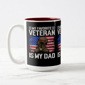 Mijn vader is mijn favoriete veteraan militair vad tweekleurige koffiemok