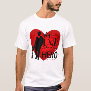 Mijn vader is mijn held: oprecht eerbetoon silhoue t-shirt