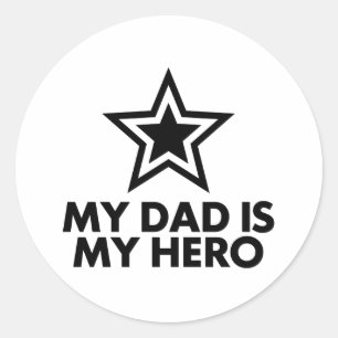 Mijn vader is mijn Hero Ronde Sticker