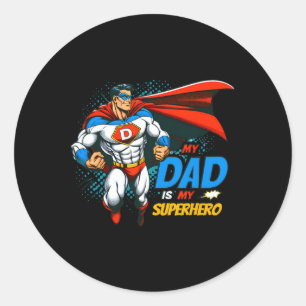 Mijn vader is mijn superheld Kinder coole vader & Ronde Sticker
