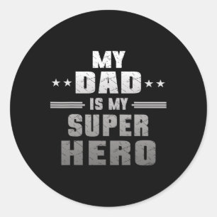 Mijn vader is mijn superheld papa vaders dag ronde sticker