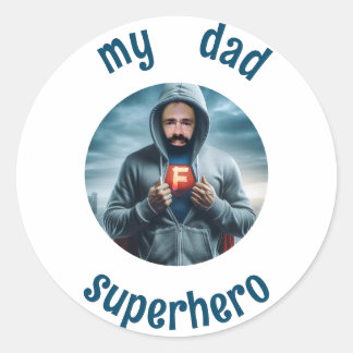Mijn vader is superheld ronde sticker