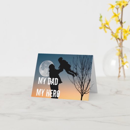 Mijn vader Mijn held l Modern vaderdag Kaart (Gele Bloem)