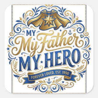 Mijn vader mijn held Vintage typografie sticker | 