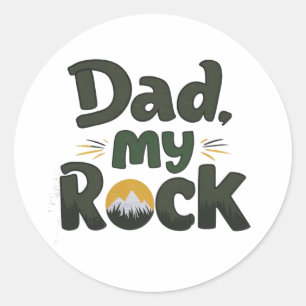 Mijn vader mijn rots ronde sticker