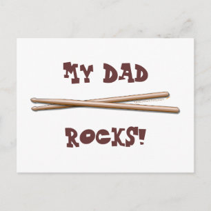 Mijn vader Rocks Drumsticks voor Drummer Vader Briefkaart