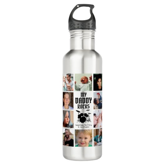 Mijn vader Rocks Photo Collage Waterfles (Voorkant)