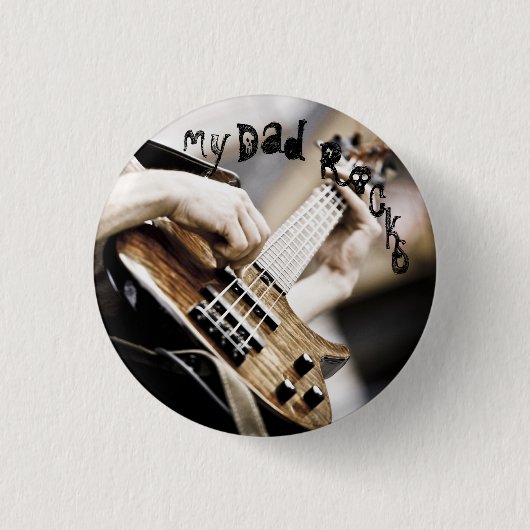 Mijn vader Rocks Ronde Button 3,2 Cm (Voorkant)